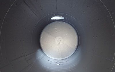 eingebraute Innenhülle vom Innern des Tanks